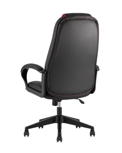 Кресло игровое TopChairs  ST-CYBER 8 RED  (Спинка и сиденье комбо ткань/экокожа, цвет черный/красный УТ000034843 Stool Group, красный/экокожа, ножки/металл/чёрный, размеры - ****655*770 фото 5