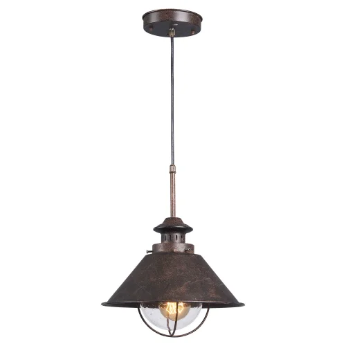 Светильник подвесной лофт LSP-9833 Lussole коричневый 1 лампа, основание коричневое в стиле лофт  фото 2