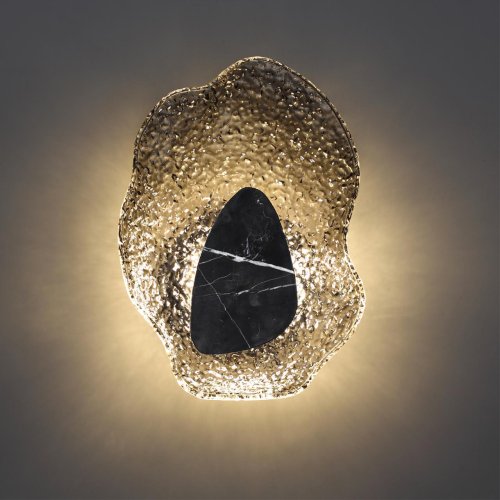 Бра LED Coralla 5461/12WL Odeon Light чёрный серый на 1 лампу, основание чёрное в стиле современный арт-деко флористика отражённый свет фото 4