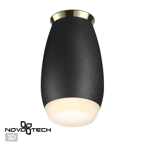 Светильник накладной Gent 370911 Novotech чёрный 1 лампа, основание чёрное в стиле модерн круглый фото 3