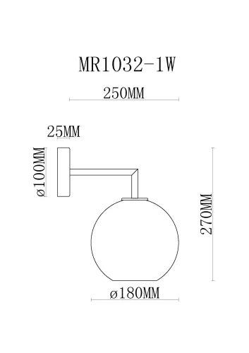 Бра Stiven MR1032-1W MyFar прозрачный на 1 лампа, основание латунь в стиле современный лофт  фото 5