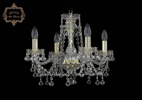 Люстра подвесная хрустальная 11.26.4.165.Gd.B Bohemia Art Classic прозрачная на 4 лампы, основание золотое в стиле классический 