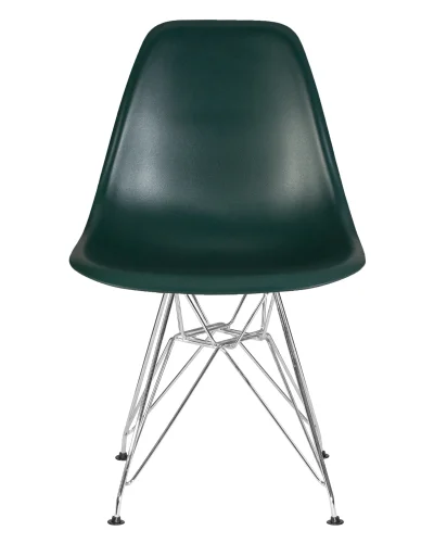 Стул обеденный 638APP-LMZL DSR, цвет сиденья тёмно-зеленый (G-13), цвет основания хромированная сталь Dobrin, зелёный/, ножки/металл/хром, размеры - ****460*535 фото 7
