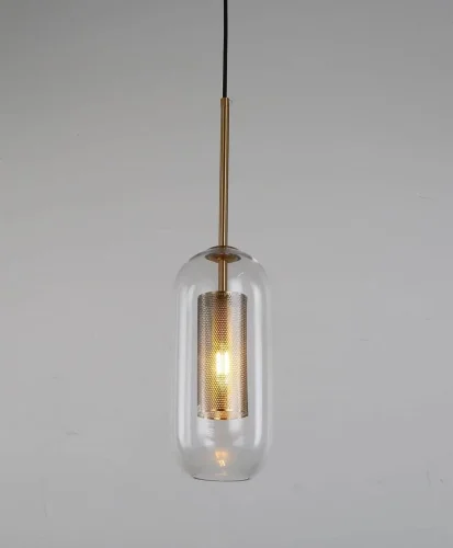 Светильник подвесной лофт Antilla LDP 6829 MD Lumina Deco прозрачный на 1 лампу, основание бронзовое в стиле лофт выдувное