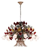 Люстра подвесная Fiori di rose 1760.12 Lucia Tucci белая на 12 ламп, основание разноцветное золотое в стиле прованс флористика 