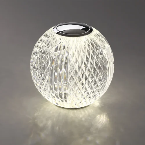 Настольная лампа LED DIMM Crystal 5007/2TL Odeon Light прозрачная 1 лампа, основание хром металл в стиле современный  фото 6
