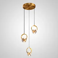 Светильник подвесной ADONICA MORE Диск 212260-23 ImperiumLoft прозрачный на 6 ламп, основание латунь в стиле современный 