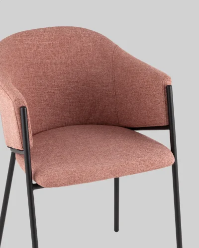 Стул обеденный Carmel, пыльно-розовый УТ000039557 Stool Group, розовый/шенилл, ножки/металл/чёрный, размеры - *790***540*600 фото 6