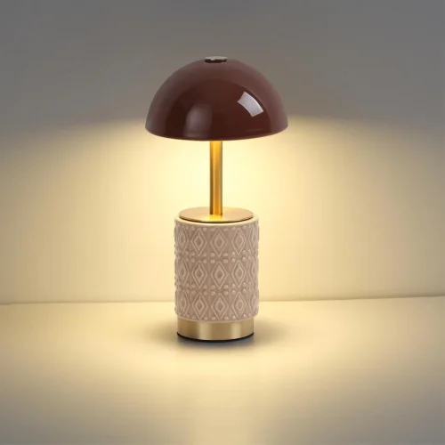 Настольная Лампа светодиодная Lulu 5453/3TL Odeon Light коричневая на 1 лампу, основание латунь коричневое керамика металл в стиле классический современный аккумулятор фото 5