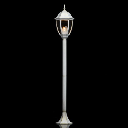 Парковый светильник Фабур 804041001 DeMarkt уличный IP44 белый 1 лампа, плафон прозрачный в стиле классический E27 фото 2