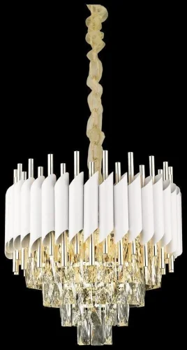 Люстра подвесная Cartuccia WE138.09.003 Wertmark прозрачная белая на 9 ламп, основание золотое в стиле классический 