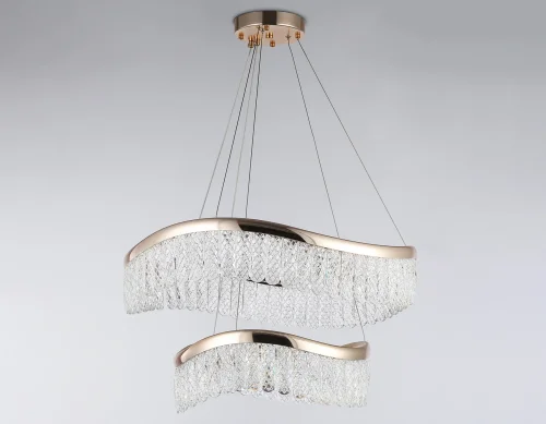 Светильник подвесной LED TR49728 Ambrella light прозрачный 1 лампа, основание золотое в стиле современный хай-тек кольца фото 8