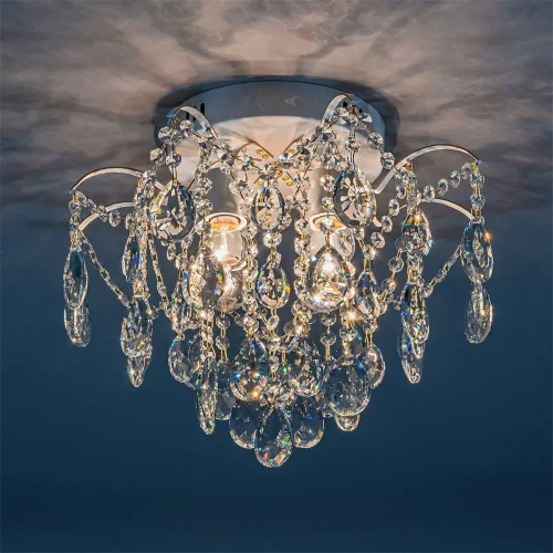 Люстра потолочная Selena 1126/4 Escada прозрачная на 4 лампы, основание белое в стиле классический фото 4