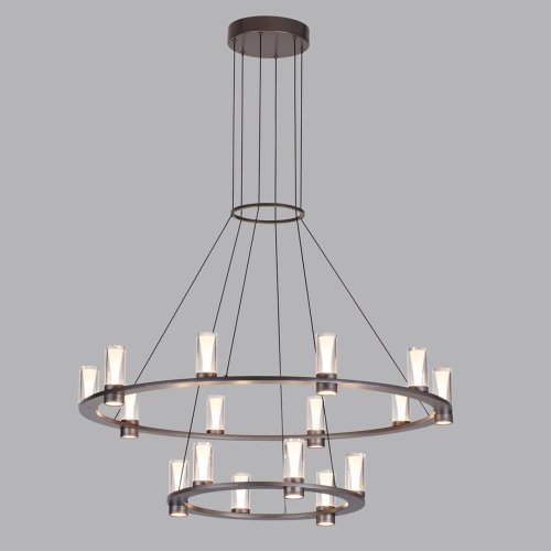 Люстра подвесная LED Defance 7143/110L Odeon Light прозрачная на 16 ламп, основание серое чёрное в стиле современный классический кольца фото 4 Люстра подвесная LED Defance 7143/110L Odeon Light прозрачная на 16 ламп, основание серое чёрное в стиле современный классический кольца фото 4