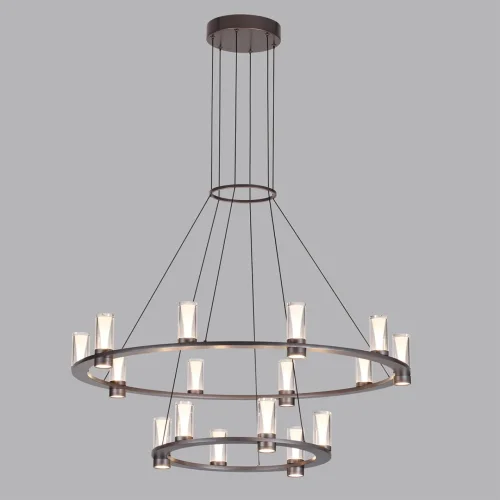 Люстра подвесная Defance 7143/110L Odeon Light прозрачная на 16 ламп, основание серое чёрное в стиле современный классический кольца фото 4 Люстра подвесная Defance 7143/110L Odeon Light прозрачная на 16 ламп, основание серое чёрное в стиле современный классический кольца фото 4