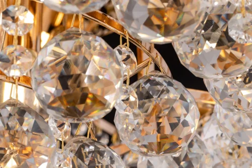 Люстра хрустальная Karolina DIA120-06-G Maytoni прозрачная на 6 ламп, основание золотое в стиле классический фото 6