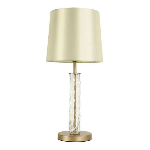 Настольная лампа Hefestos 2945-1T F-promo бежевая 1 лампа, основание матовое золото металл в стиле современный 