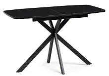 Стеклянный стол Тамаса 120(150)х70х76 черный 551087 Woodville столешница чёрная из стекло