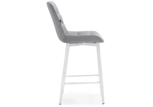 Полубарный стул Алст К светло-серый / белый 502125 Woodville, серый/велюр, ножки/металл/белый, размеры - ****500*560 фото 3