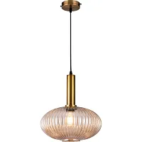Светильник подвесной Pamella TL1224H-01AM Toplight янтарный 1 лампа, основание латунь золотое в стиле лофт современный выдувное
