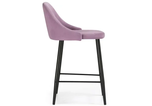 Барный стул Джама лавандовый / черный матовый 448664 Woodville, фиолетовый/велюр, ножки/металл/чёрный, размеры - ****460*530 фото 3