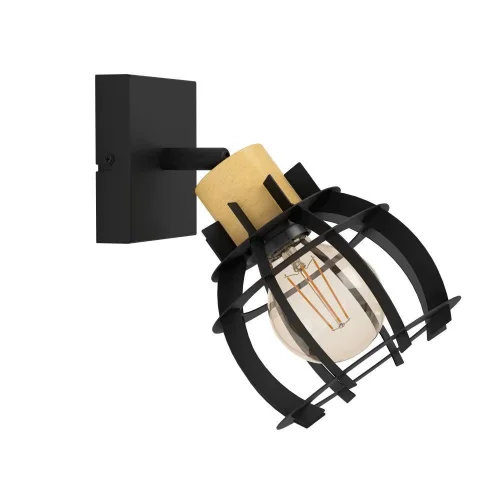 Бра Stillington 43926 Eglo чёрный на 1 лампа, основание чёрное в стиле лофт современный 
