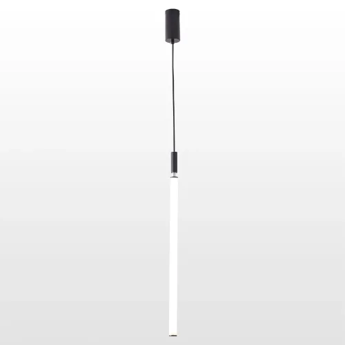 Светильник подвесной LED Pickens LSP-8393 Lussole белый на 1 лампу, основание чёрное в стиле современный хай-тек минимализм трубочки