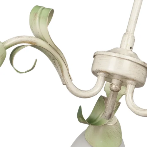 Люстра потолочная V1535/3PL Vitaluce белая на 3 лампы, основание бежевое в стиле флористика фото 2 Люстра потолочная V1535/3PL Vitaluce белая на 3 лампы, основание бежевое в стиле флористика фото 2