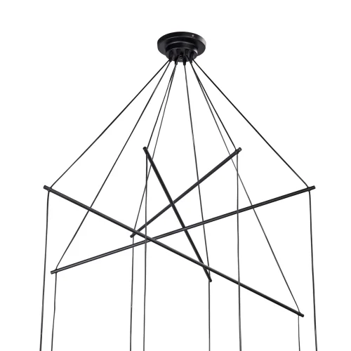 Светильник подвесной V4825-1/8S Vitaluce чёрный 8 ламп, основание чёрное в стиле арт-деко  фото 4