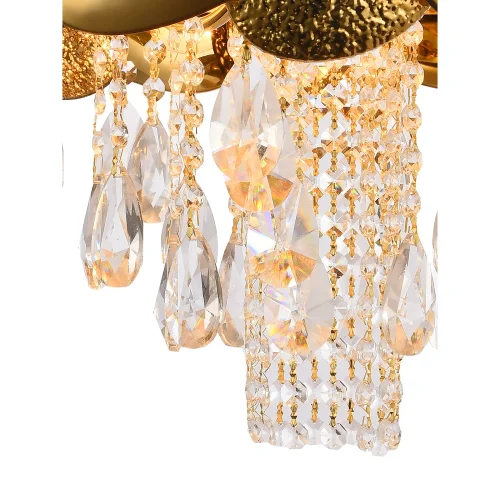 Люстра подвесная VALENCIA 91009/6C GOLD Natali Kovaltseva золотая прозрачная на 6 ламп, основание золотое в стиле арт-деко современный  фото 4