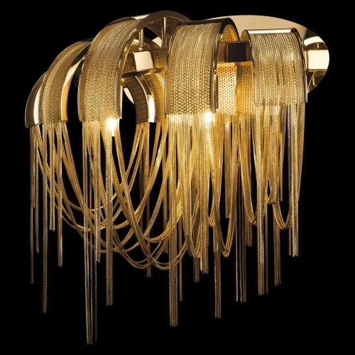 Бра Volver 10404W/C GD LOFT IT золотой на 2 лампы, основание золотое в стиле арт-деко цепочки фото 4