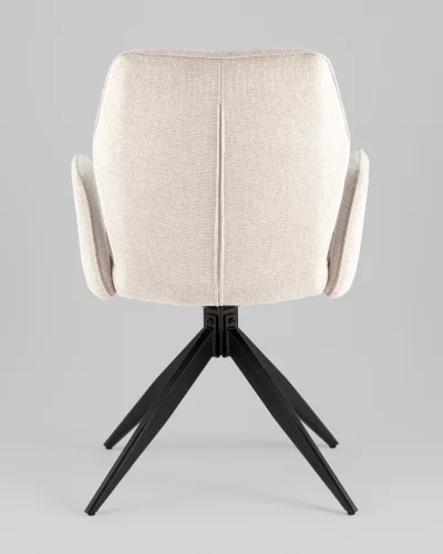 Стул обеденный Helm бежевый УТ000039271 Stool Group, бежевый/рогожка, ножки/металл/чёрный, размеры - *860***590*610 фото 4