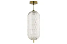 Светильник подвесной LED Candels L 1.P10 G Arti Lampadari прозрачный 1 лампа, основание золотое в стиле современный 