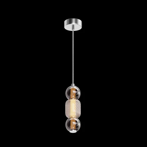 Светильник подвесной LED Drop MOD273PL-L16CH3K Maytoni прозрачный янтарный на 1 лампу, основание хром в стиле арт-деко современный фото 12