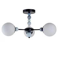 Люстра потолочная Sunday 6526/3C Lumion белая на 3 лампы, основание разноцветное чёрное в стиле современный шар