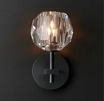 Бра RH Boule de Cristal Single Sconce Black 156563-22 ImperiumLoft серый 1 лампа, основание чёрное в стиле арт-деко 