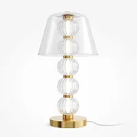 Настольная лампа LED Amulet MOD555TL-L8G3K Maytoni прозрачная 1 лампа, основание золотое металл в стиле современный арт-деко 
