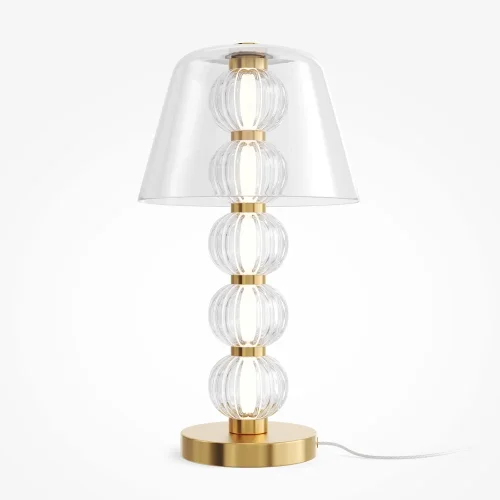 Настольная лампа LED Amulet MOD555TL-L8G3K Maytoni прозрачная 1 лампа, основание золотое металл в стиле современный арт-деко 