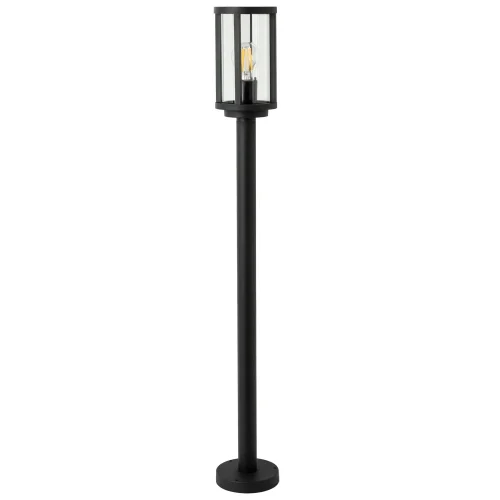 Парковый светильник Hugo A1036PA-1BK Arte Lamp уличный IP54 чёрный на 1 лампу, плафон прозрачный в стиле современный E27