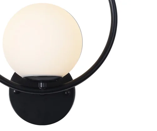Бра Алир 07658,19 Kink Light белый на 1 лампа, основание чёрное в стиле 10086 молекула шар фото 2