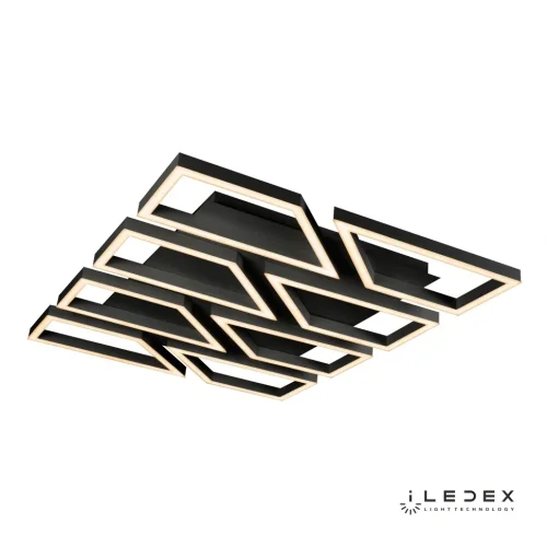 Люстра потолочная LED с пультом Stellar 8302-1050x810B-X-T BK iLedex чёрная на 1 лампу, основание чёрное в стиле современный хай-тек с пультом квадраты фото 2