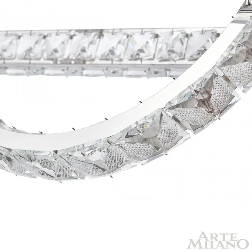 Люстра подвесная LED с пультом AM-Venezia 311311/L1000 NI Arte Milano прозрачная на 1 лампу, основание никель в стиле современный кольца с пультом фото 9