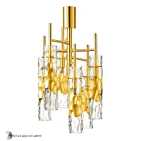 Светильник потолочный PRIMAVERA PL6 GOLD Crystal Lux прозрачный 6 ламп, основание золотое в стиле модерн 
