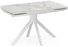 Керамический стол Катчел 120(180)x80 calacatta gold / белый 621186 Woodville столешница белая мрамор из керамика