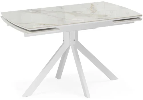 Керамический стол Катчел 120(180)x80 calacatta gold / белый 621186 Woodville столешница белая мрамор из керамика