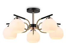 Люстра потолочная TR303312 Ambrella light белая на 5 ламп, основание чёрное в стиле классический современный 