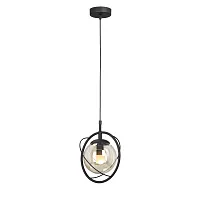 Светильник подвесной V2954-1/1S Vitaluce прозрачный 1 лампа, основание чёрное в стиле арт-деко 