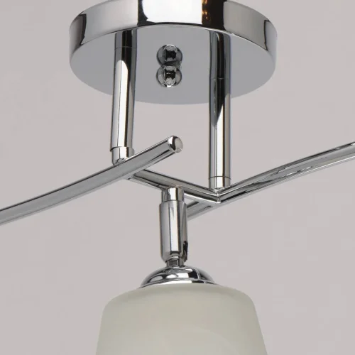 Люстра потолочная Тетро 673014403 DeMarkt белая на 3 лампы, основание хром в стиле современный  фото 10