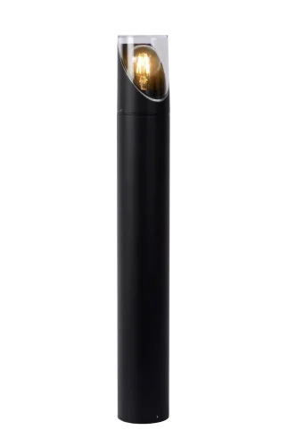 Парковый светильник Norman 15806/65/30 Lucide уличный IP44 чёрный 1 лампа, плафон прозрачный в стиле классический E27