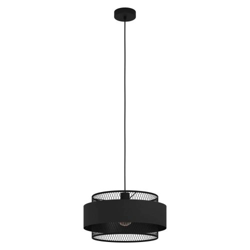 Светильник подвесной Bazely 43668 Eglo чёрный 1 лампа, основание чёрное в стиле современный лофт 